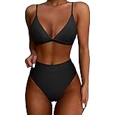 SUUKSESS Women High Waisted High Cut Bikini Set Sexy Triangle Two Piece Swimsuits