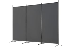 Spurgehom 3 Panel Room Divider Folding Partition Privacy Screens, Freestanding Fabric Room Panel Portable Room Partition Wall Dividers for Home Office Restaurant, 102" W X 71" H (Grey)