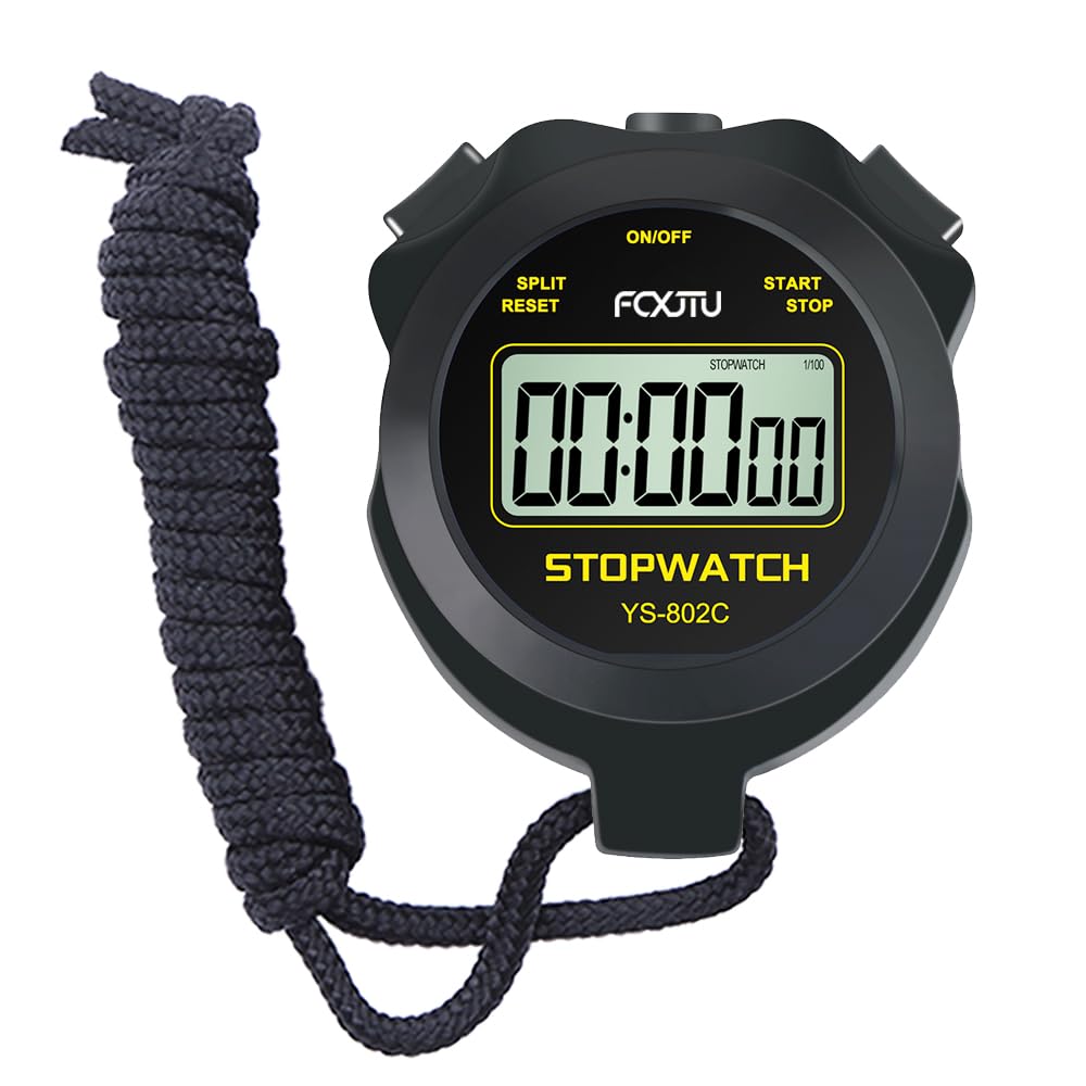 FCXJTU Simple Digital Sports Stopwatch Timer, No