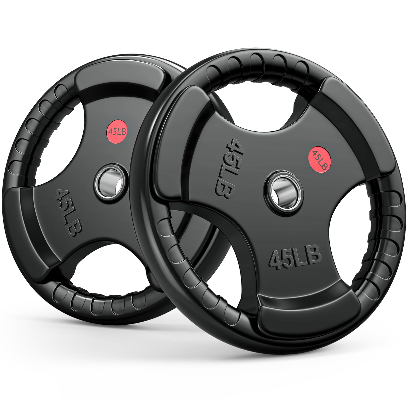 Photo 1 of ***ONLY ONE ITEM*****
2-Inch Rubber Grip Weight Plates for Barbell, Olympic Weight Plates for Weightlifting Strength Training, Weights Set for Home Gym (45 lb, Pair)