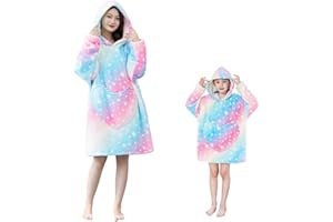 JVJQ Unisex Animal Wearable Hoodie Blanket,Snuggly Blanket with Sleeves, Comfy Warm Sweatshirt with Pocket,for Kids