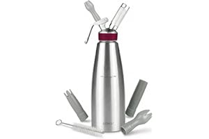 GOBEL Stainless Steel Professional Whipped Cream Dispenser – 1L (1 Quart), for Hot and Cold Preparations, Dishwasher Safe NF 