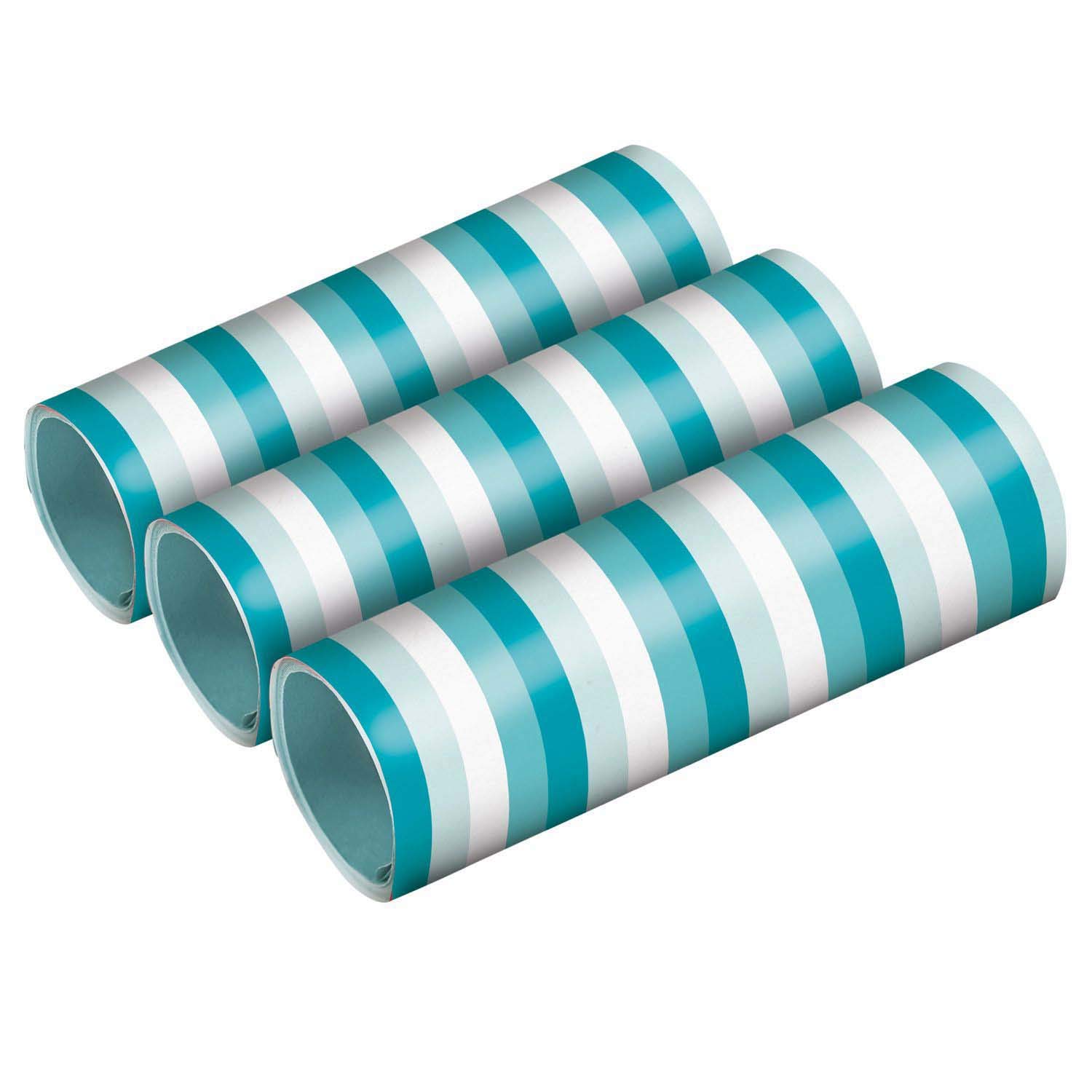 amscan 9904636 - Streamers Aqua Glamor, 3 Rolls with 18 Tubes, Decoration, Theme Party, Carnival