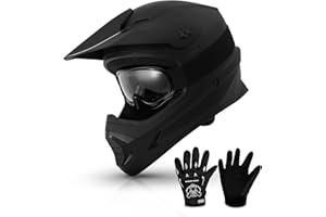 TCMT DOT Youth Kids Dirt Bike Helmet Youth Motocross Helmet Full Face ATV Four Wheeler Motorcycle BMX Helmet for Boys Girls, Off-Road Protective Gear with Goggles Gloves New