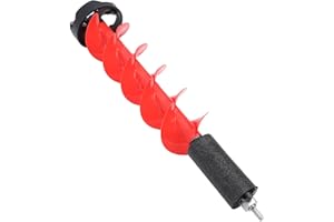 Ice Auger Drill Bit, 28in Ice Auger Kit Nylon Drill Steel Cutter 6in Cutting Diameter Ice Drill Auger with Positioner for Dee