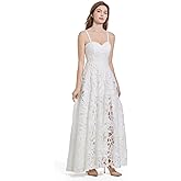 Sorayan Women's White Short Wedding Dresses Illusory Lace Bohemia Sweetheart Beachy Simple Wedding Gown