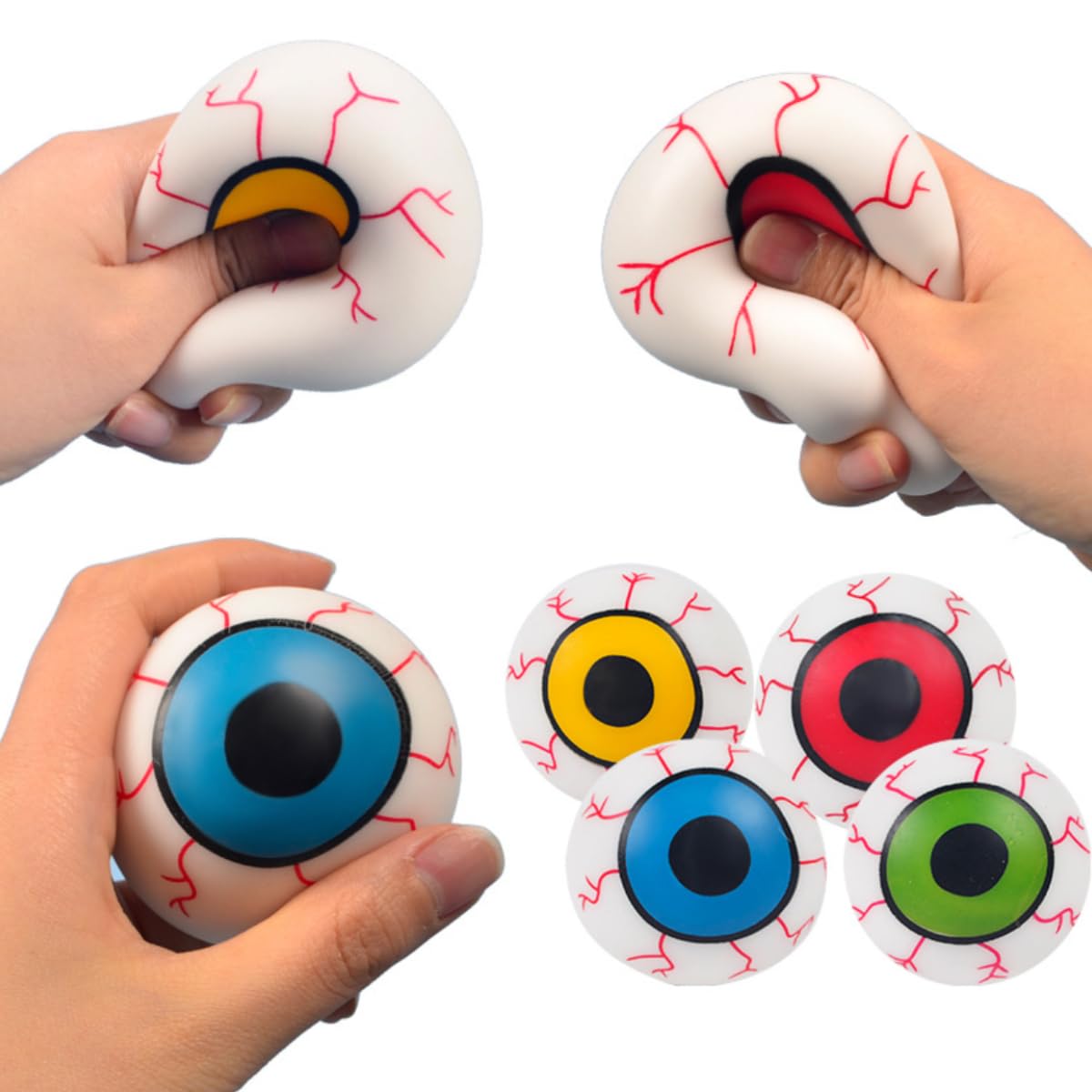 Photo 1 of Dhjrefhhd 1PCS Soft Eyeballs Squeeze Toy Eye Squishy Ball Party Fidget Toy Halloween Stress Ball Toys Prize Birthday Gifts (Red or Randomly Color)