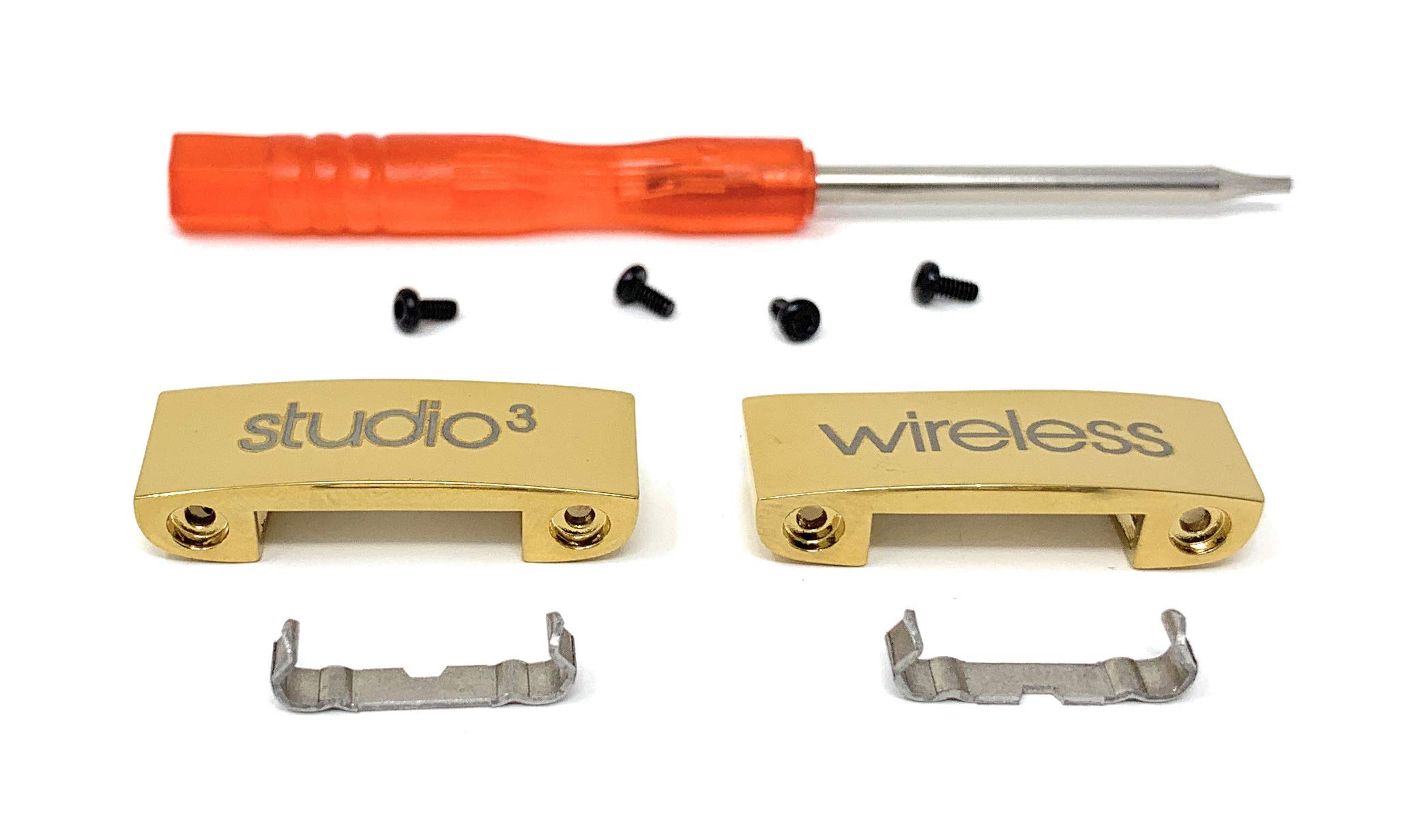 Studio3 Hinges Replacement Metal Buckle lock connector Clip Repair parts Compatible with Beats Studio 3.0 Wireless headphones (Gold)