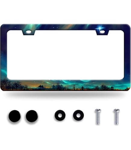 Hot Pink 'Blessed By God Spoiled By My Husband' Chrome License Plate Frame - Screw-On Metal