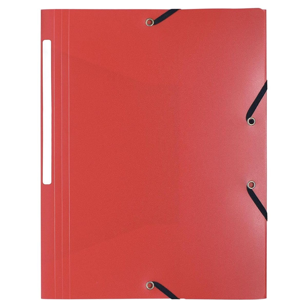 Exacompta - Ref 55085E - Opak Elasticated 3 Flap Folder -240 x 320cm in Size, Suitable for A4 Documents, Matt Polypropylene, Label on Spine - Red (Pack 10)