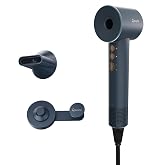 QEVYRIX Mini Hair Dryer, 110,000 RPM High-Speed Ionic Blow Dryer, Lightweight 10.3 oz, 5 Heat &amp; 3 Speed Settings, Magnetic Wall Mount, Mist-Ink Blue