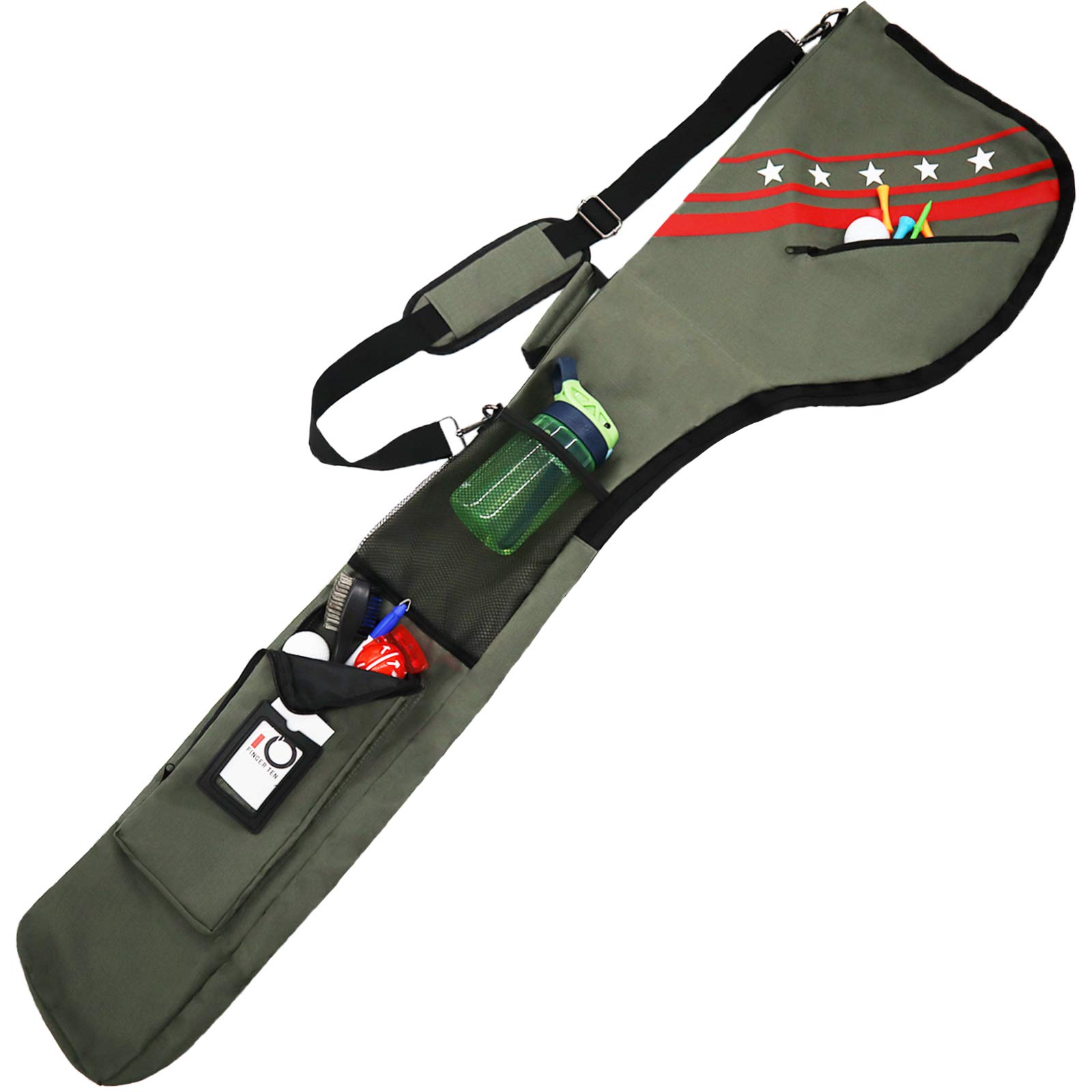 Golf Sunday Carry Bag for Men Women Lightweight Driving Range Zippered Waterproof, Golf Club Carry Case Travel Bag 49" Holds Up to 10 Clubs Portable Foldable (Grey)