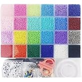 17000 Pcs Premium Glass Beads Bracelet Making Kit | 24 Vibrant Colors 2mm Glass Beads Set with Charms Letter Beads | Complete Jewelry Making Supplies for Adults Teens Girls Gift