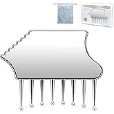 HUGJOG Metal Gua Sha Scalp Massage Tool – Multi-Edge Metal Head Massager & Scalp Scrubber, Portable Gua Sha Comb for Scalp, Face, Neck, Hand & Leg Care with Velvet Storage Pouch