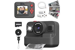 Yehtta Kids Camera Instant Print, Dual-Lens Front Rear Selfie Camera for Kids, Christmas Birthday Gifts Toys for 3-12 Year Old Boys Girls, 2.4in Screen 1080P Kid Digital Cameras with 32G Card
