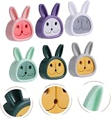 MAGICLULU 6pcs Cartoon Rabbit Push Towel Hooks - No Drilling, Mixed Colors view 3