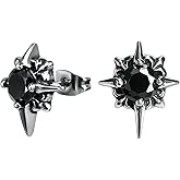 Variety Vintage Punk Surgical Steel Cubic Zircon Stud Earrings for Men Women Hypoallergenic Ear Stud