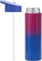 Smash Stainless Steel Water Bottle 750ml Blue Magenta with Flip Top Lid view 5
