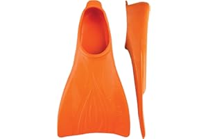 FINIS Booster Swim Fins for Kids - Floating Rubber Fins - Teaches Kick Technique - Open-Toe Design - Comfortable Fit - Orange