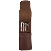 CestAntiQ Leather Pen Sleeve Case for Fountain Pens, Multi Pen Holder Organizer, Handmade Full Grain Leather Pouch, Durable Protective Pen Cover, Classic Pen Storage Gift (Tan)