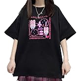 RILGOU Kawaii Goth Fashion Japanese Harajuku Style Casual Soft Crewneck Cute Cartoon Bunny Lollipop Print T-Shirt