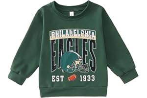 GLIGLITTR Toddler Girl Boy Football Sweatshirt Sundays are for The Birds Game Day Outfit Kids Football Fans Long Sleeve Shirt