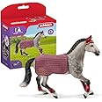 Schleich Horse Club Trakehner Mare Riding Tournament Horse Toy Figurine - Authentic Mare Horse Toy with Removable Blanket for Boys and Girls Imagination and Play, Gift for Kids Ages 5+