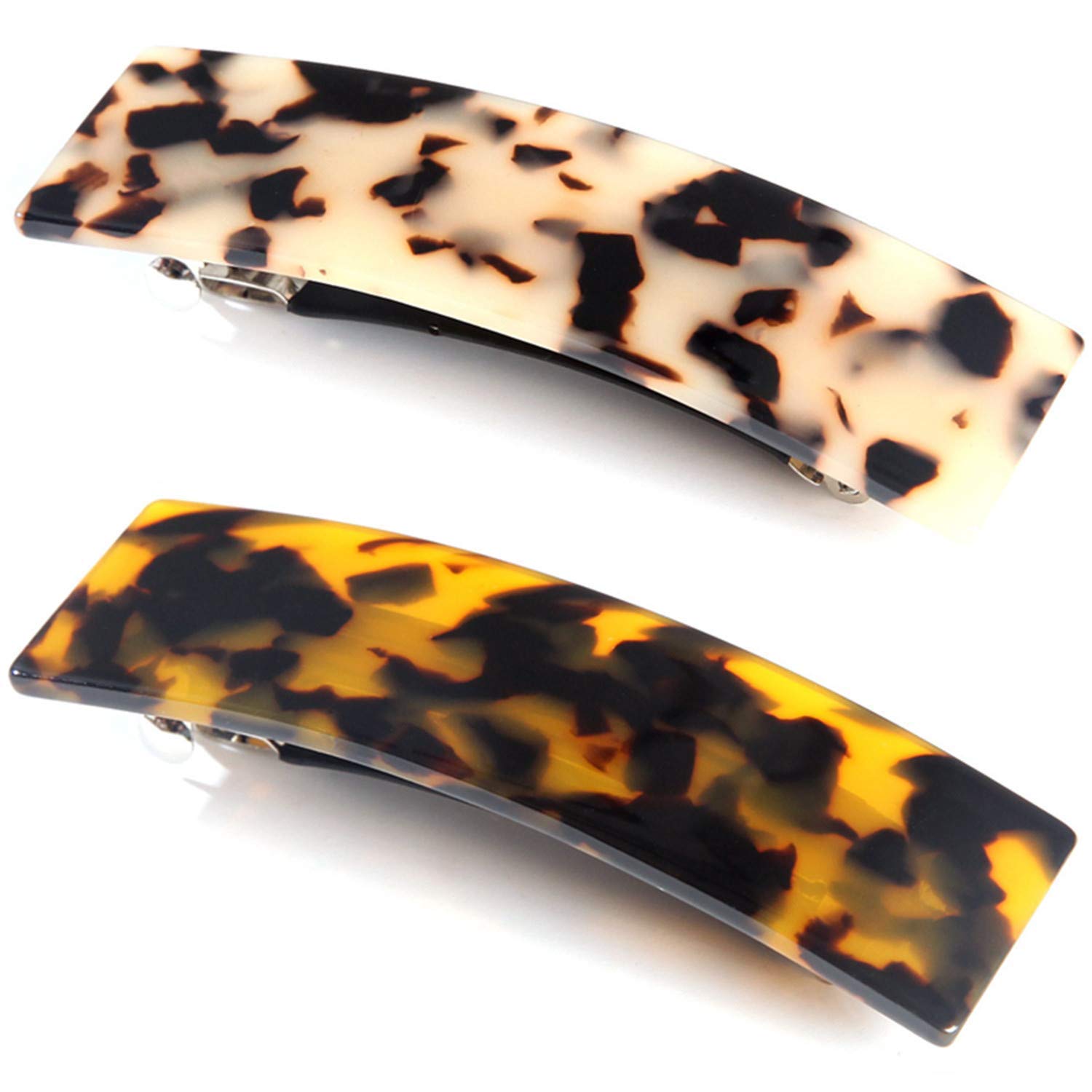2Pcs Hair Clips for Women Barrette Hair Clips French Hair Slides Automatic Hair Barrettes for Fine Medium Thick Hair