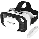 VR Headset for iPhone or Android, Virtual Reality 3D Glasses Headset Helmets, Compatible 4.7-6.5 inch with Controller, for Mo