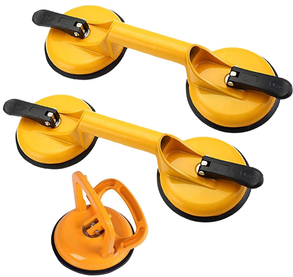 3 Suction Pad Dual Suction Cups Heavy Duty Suction Cups Glass Lifter Glass Suckers, Double Suction Pad 100 kg Dent Remover Heavy Duty Glass Lifting