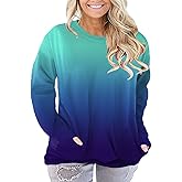 ROSRISS Plus-Size-Tops for Women Long Sleeve Casual Tunics V Neck Pockets Shirts