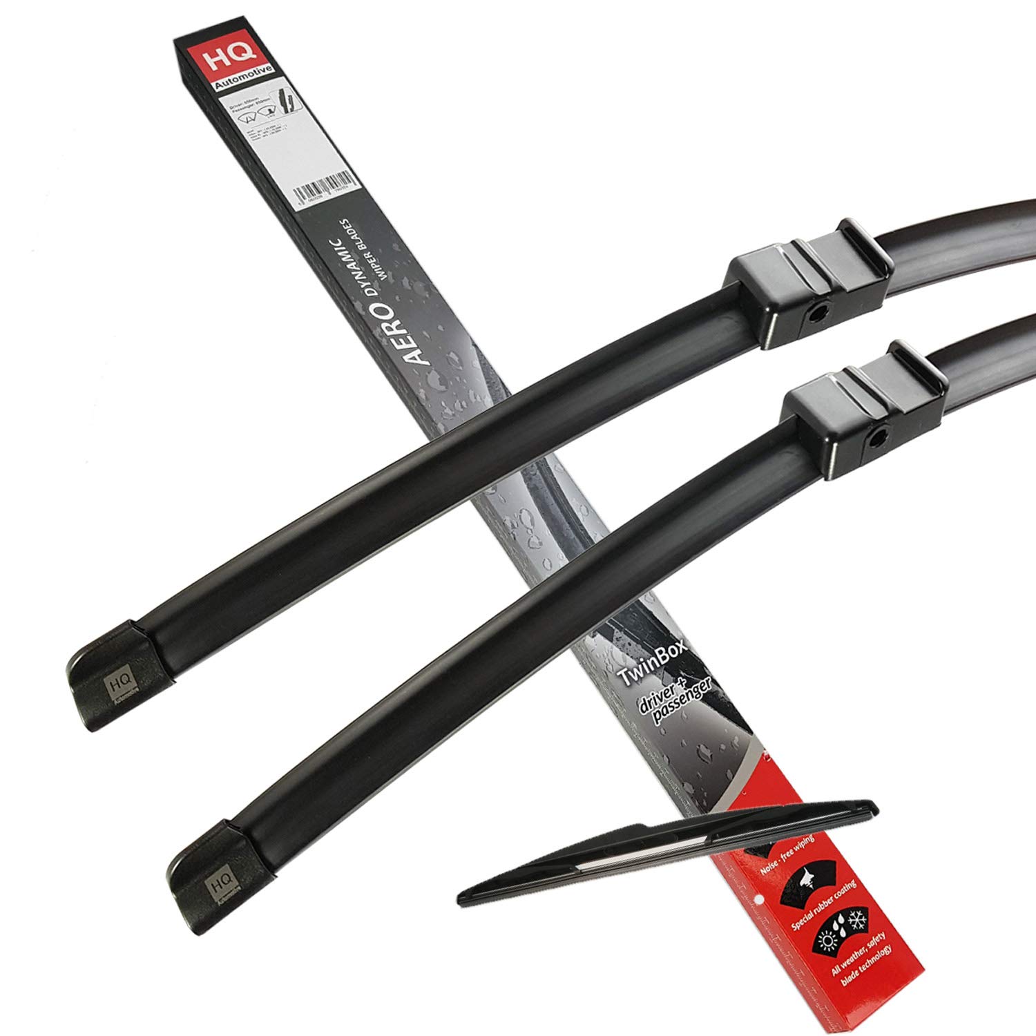 HQ Automotive Wiper Blades for Renault Espace Jk0 (2002-2015) Front Rear Kit, Adr72-822|Hq14A