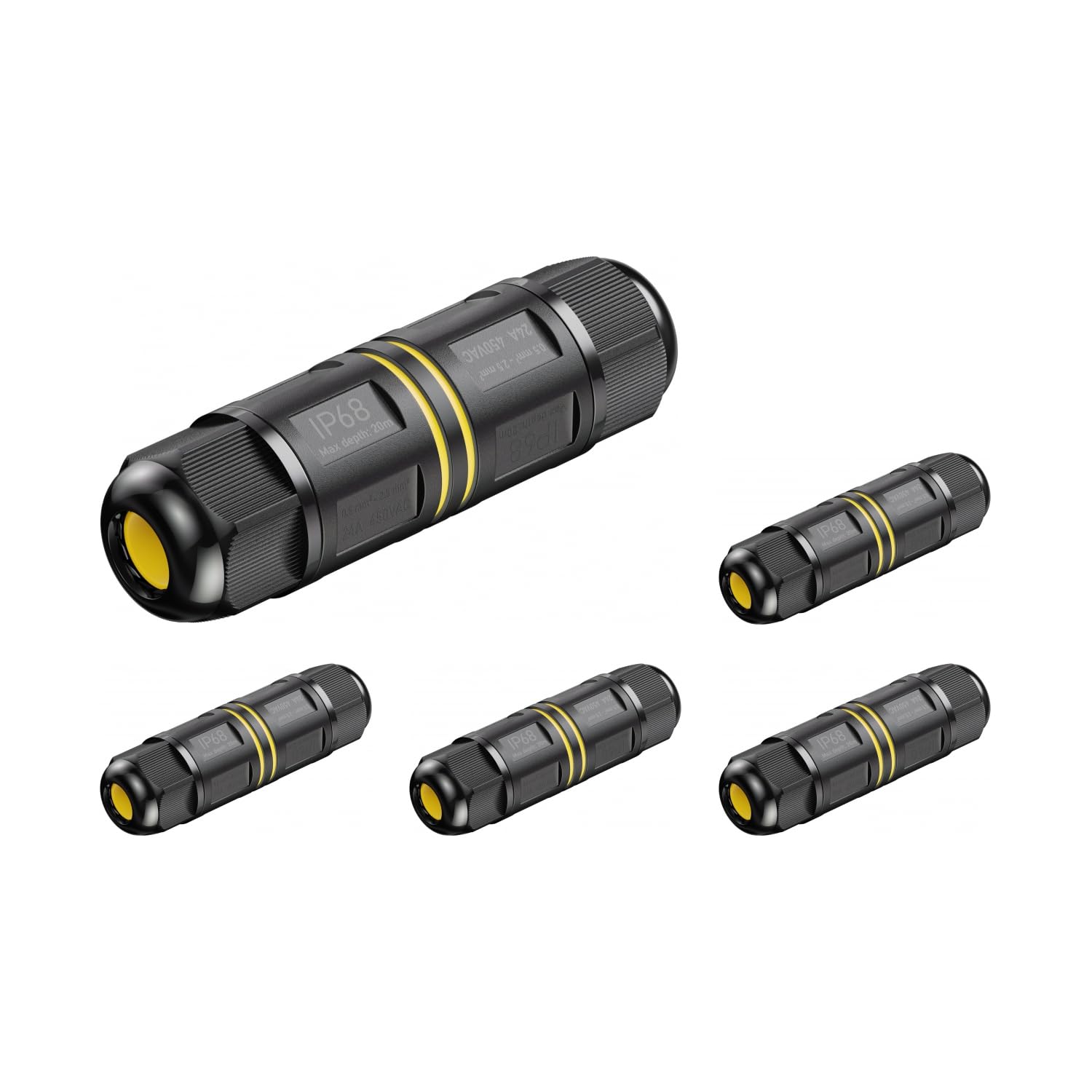 ledscom.de 5 cable connectors for outdoor use, IP68, sleeve for 5-12mm cable diameter