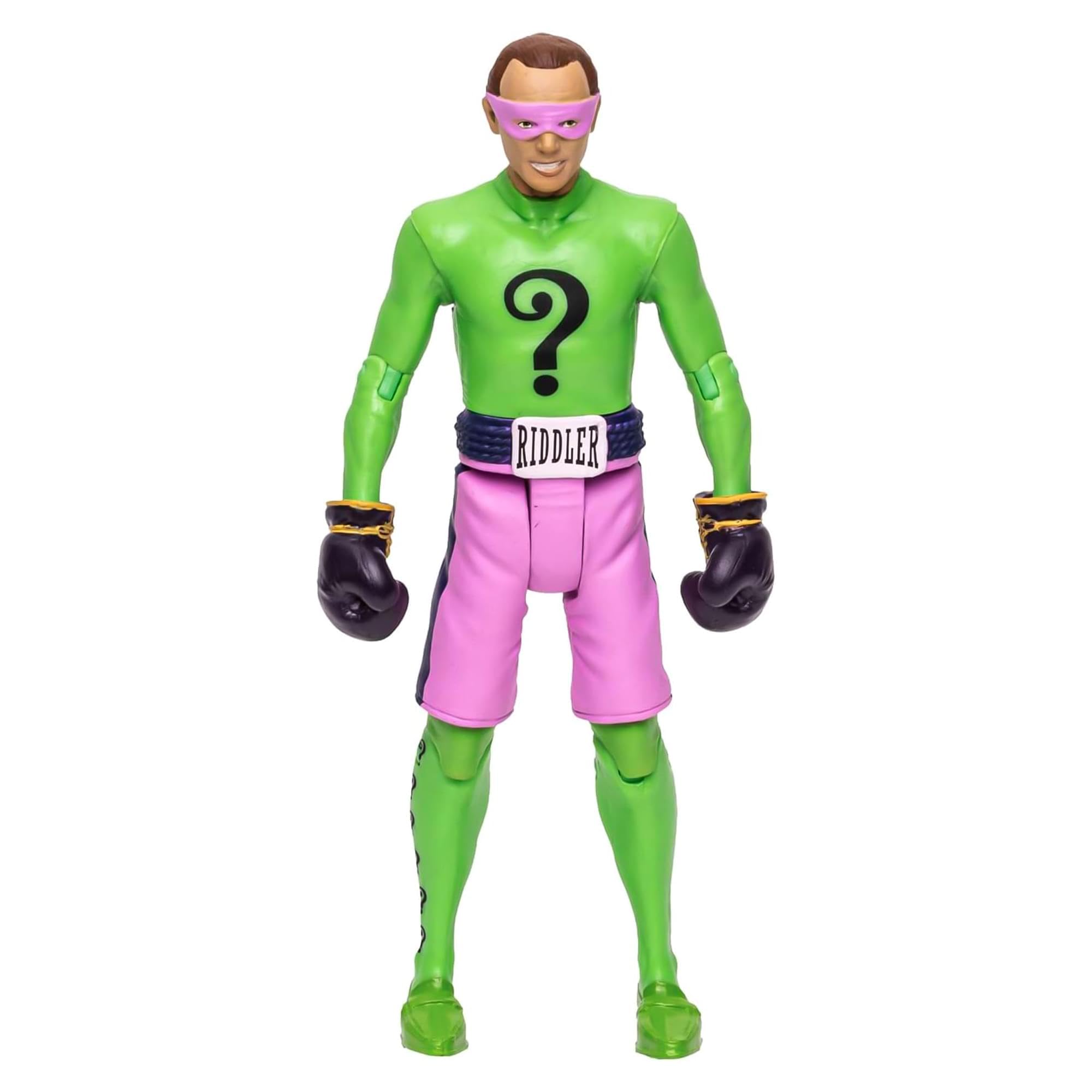 McFarlane Toys, DC Multiverse, 5-inch DC Retro Riddler Boxing Action Figure with Action Word Bubbles, Collectible DC Retro 1960's TV Figure – Ages 12+