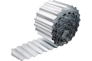 Metal Landscape Edging,10 Inch x 20FT Corrugated Galvanized Metal Garden Edging Border Heavy Duty Garden Borders Edging Lawn 