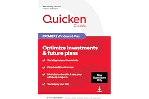 QUICKEN, INC. Quicken Classic Premier for New Subscribers| 1 Year [PC/Mac Online Code]
