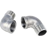 S SYDIEN 2Pcs 304 Stainless Steel 90 Degree Elbow 3/4" NPT Threaded Pipe Fitting Female x Male