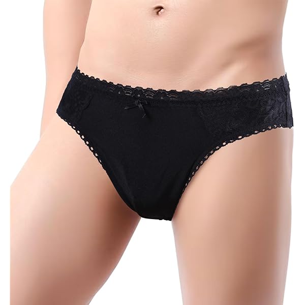 thumbnail image 2 of YCBENYANG Men's See-Through Lace Bikini Briefs - Low Waist Bulge Pouch Underwear 2 of 12