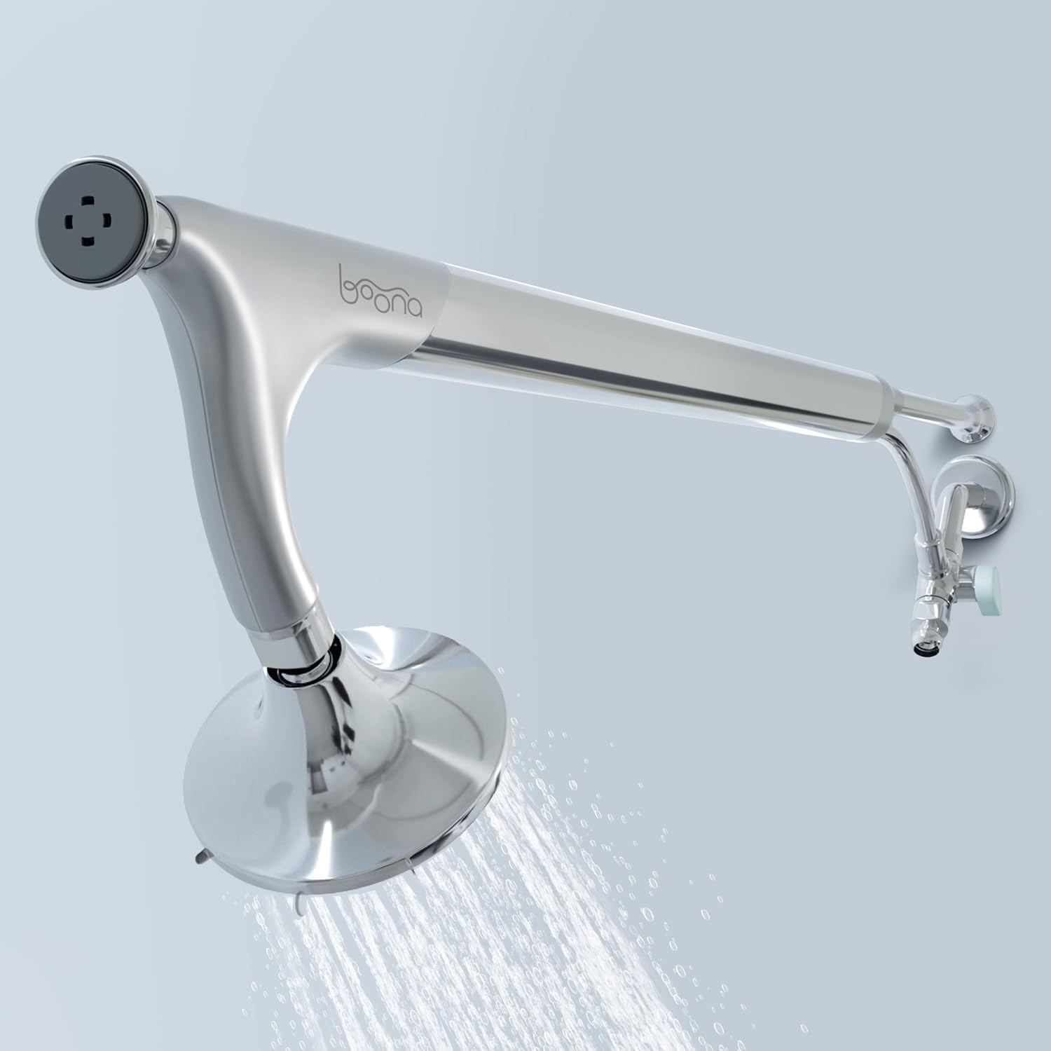 BOONA - The Original Tandem Shower | As Seen On Shark Tank | Double Shower Head for Couples, High Pressure Dual Shower Heads (One Showerhead, King Krome) Image