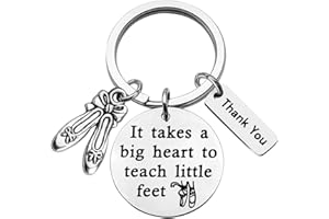 CENWA Dance Teacher Gift Dance Teacher Appreciation Gift It Takes A Big Heart to Teach Little Feet Keychain Ballet Gift