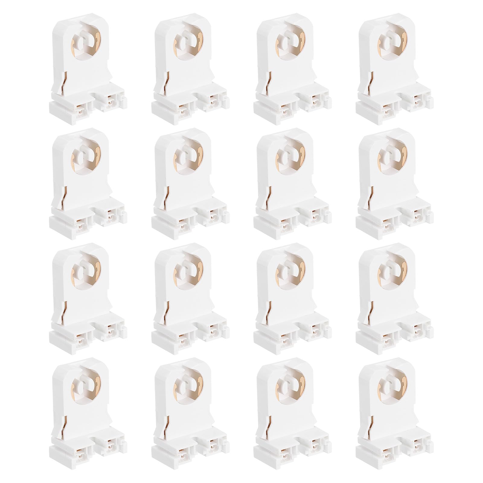 PATIKIL T8 Lamp Holder,16 Pcs G13 Light Socket Base Holder Non-Shunted Tombstone Flame Retardant Lamp Sockets for Integrated LED Fluorescent Tube, White