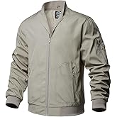 TLZC Men's Fashion Bomber Jacket Lightweight Track Windbreaker Jackets Outdoor Golf Windproof Coat