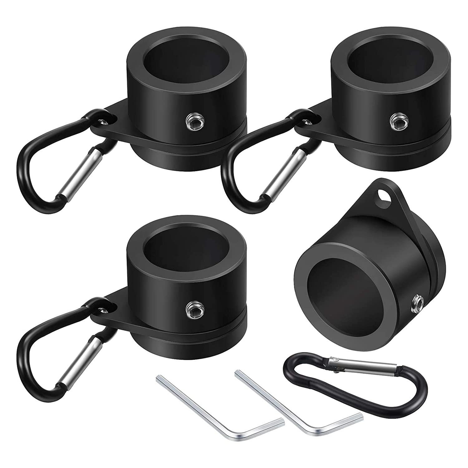 Hopbucan 4 Pcs Flag Pole Rings Aluminum Alloy Mounting Rings Rotating Flagpole Anti Wrap Flag Pole (1 Inch Black)