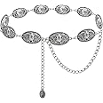 TOPACC Western Metal Concho Belt for Women Cowgirl Chain Belts for Dresses Jeans Country Concert Outfit
