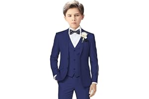 LOPEN STU Boys Suit 3 Piece Tuxedo Suits for Boys Wedding Easter Outfits Kids Formal Suit Dress Jacket Vest Pants Bowtie Set