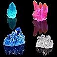 4 PCS Quartz Crystal Resin Molds, AFUNTA Crystal Cluster Silicone Molds Gravel Epoxy Casting Molds for Jewelry Making, Craft, Keychain