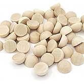 MUXHEL 300 Pcs Unfinished Half Wood Balls, Natural 1 Inch Split Wooden Balls, Round Half Wooden Beads for Craft, Arts, Decorative Supplies and DIY Projects