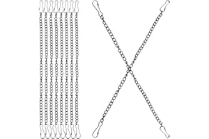 TINEASUR 10pcs Black Metal Hanging Chains with Ornament Hooks, 1.2mm Thick 30cm Sash Chains for Plant Holders