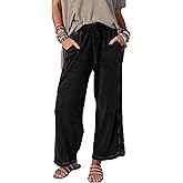 Malajisi Women's Casual Wide Leg Pants High Waist Drawstring Sweatpants Baggy Athletic Trousers with Pockets