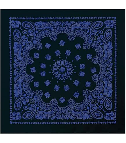 100% Cotton Made In USA Bandanna  Turquoise  DOZEN Paisley 22 X22 Hav A Hank